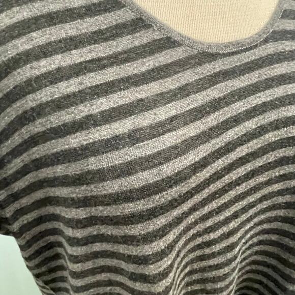 Eileen Fisher Gray Stripe Long Sleeve Tunic Dress Size Large Merino Wool Alpaca - Picture 2 of 4